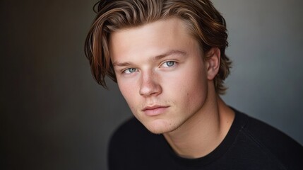 Intense gaze Young man with captivating eyes