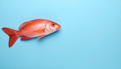 red fish on blue background