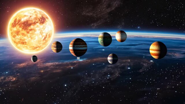 Breathtaking High-Resolution Solar System Planets and Sun Space Image