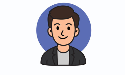 Profile Picture vector illustration full color flat design with circle background
