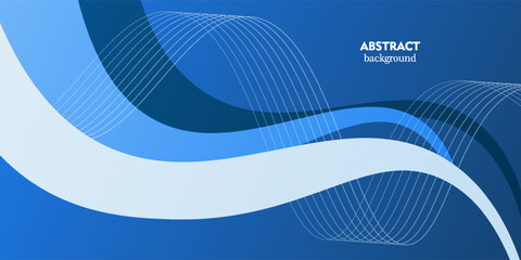 Abstract blue wave pattern background. Simple curved lines and waves liquid banner background. Vector Eps10