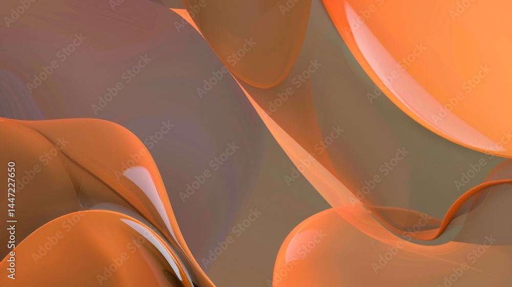 Poster abstract orange and black geometric shape flowing curves. background image of black and orange wave 