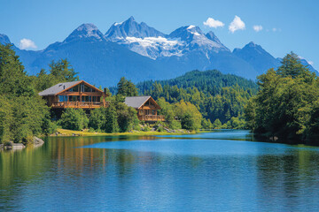 Naklejka premium breathtaking view of canadas exotic nature and wildlife showcasing lush forests majestic mountains and diverse.