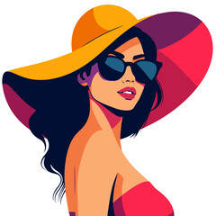 Confident woman wearing a sun hat, bold self-expression