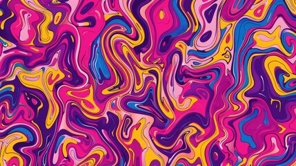 The abstract picture of the liquid pink colour is mixing with the other colour to create pattern, mixing colors involves combining different hues to create new shades or tones for art design. AIG51.