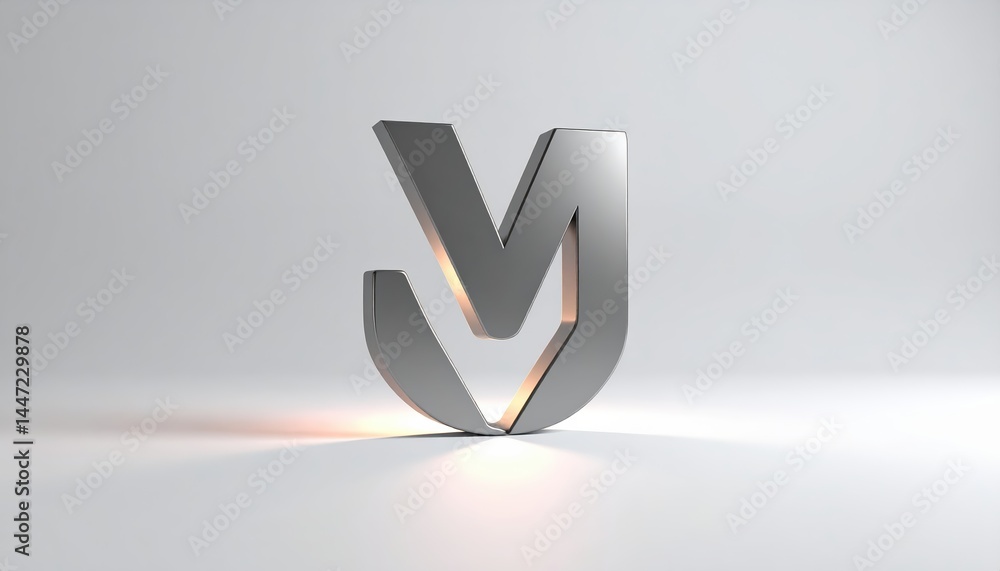Poster a vibrant 3d rendering of the letter 