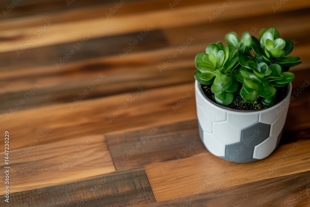 Aufkleber modern geometric tiles in matte gray and white create a contemporary backdrop for a potted succulent