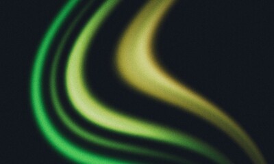 Dark noisy grainy background orange green black abstract glowing shape poster header cover backdrop design, noise texture banner, copy space