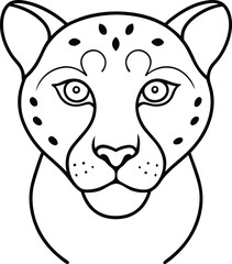 Leopard portrait illustrated in continuous line art showcasing wild elegance feline power and natural beauty in a refined modern artistic outline