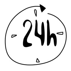 Outline clock icon vector