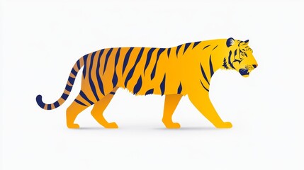 Stylized geometric tiger illustration ideal for modern designs or educational material emphasizing minimalist style in wildlife art and design concepts
