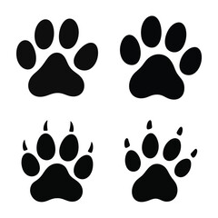 Fototapeta premium Dog Paw Marks – Isolated Pet Footprints Icons