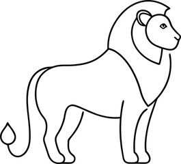 Minimalist lion illustration in continuous line art style capturing the majestic beauty of a wild animal for modern art prints logos tattoos or stylish wall decor