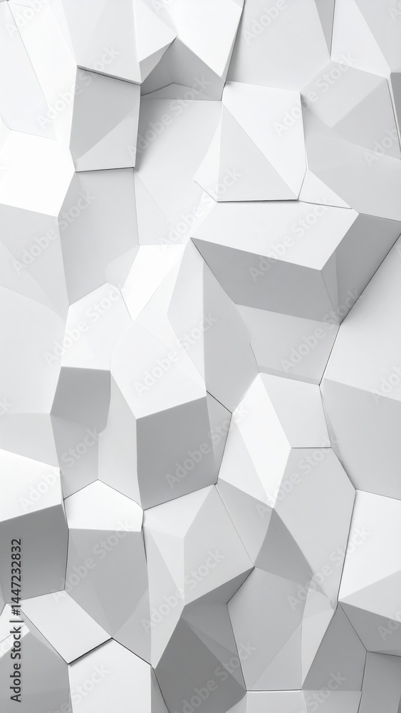 Poster a seamless background of white 3d cubes, varying in size and depth, creates a modern, abstract textu