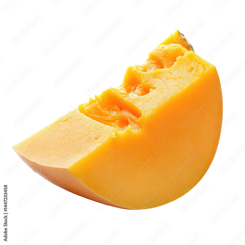 Poster butternut squash slice isolated on a white background highlighting its texture and color, butternut 