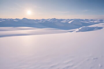 Obraz premium Untouched snowdrift, pristine white landscape, snowscape, winter wonderland