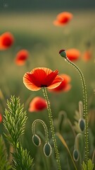 Obraz premium “A vibrant bouquet of colorful flowers, including roses, daisies, tulips, and lilies, arranged in a natural setting, high contrast, rich detail, glowing light, soft petals, artistic botanical art.