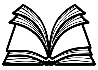 Book, Read, Library, Study Line Icon, Vector, Illustration, Logo Template. Suitable For Many Purposes.Open book silhouette icon for web and apps.