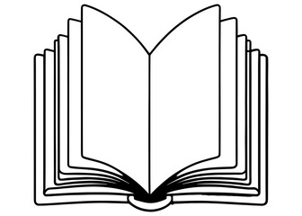 Book, Read, Library, Study Line Icon, Vector, Illustration, Logo Template. Suitable For Many Purposes.Open book silhouette icon for web and apps.