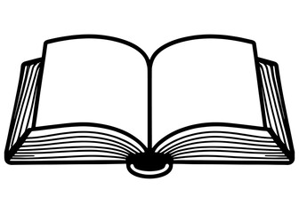 Book, Read, Library, Study Line Icon, Vector, Illustration, Logo Template. Suitable For Many Purposes.Open book silhouette icon for web and apps.