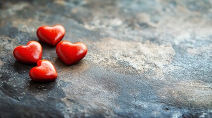 Fototapeta premium A background with red hearts and bokeh lights.