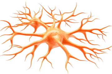 Realistic 3D Illustration Of Neuron With Transparent Background
