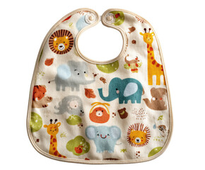 Cute animal bib for babies featuring colorful jungle designs