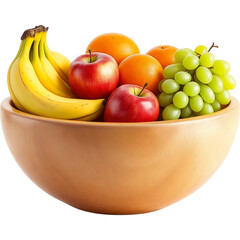 Fruit Bowl with Bananas Grapes and Apple
