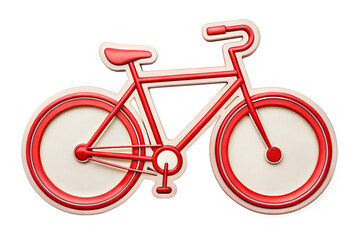 Fototapeta premium A vibrant crimson bicycle with cream accents is displayed here isolated on transparent background.