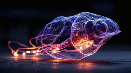 Abstract Light Trails in a Delicate Ethereal Form with Glow Effects