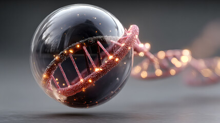 Abstract Model of DNA Helix Forming Inside a Transparent Sphere