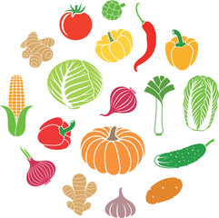 Vegetable logo. Isolated vegetable on white background