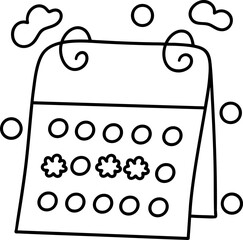 simple calendar illustration representing event with decorative elements