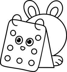 cute cartoon character with bunny ears holding calendar, perfect for event planning and cheerful occasions