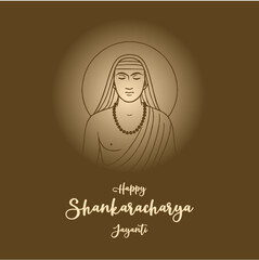 Happy Shankaracharya Jayanti Social Media Post Design for Greetings

