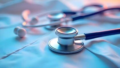 close up view of two stethoscopes on white