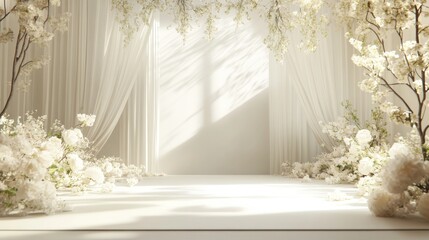 Elegant white floral backdrop