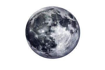 Realistic Detailed Full Moon Photo Isolated Background