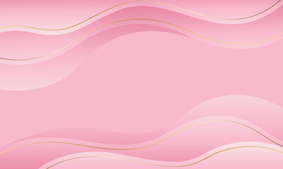 Elegant pink luxury background with golden wavy lines. Suitable for beauty design, templates, banners, cards, covers, awards, sales, events, websites, pages and more