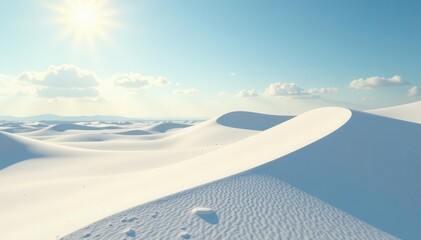Sun-drenched white sand dune, pristine surface , graphic, ecology, scene