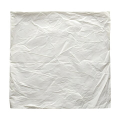 White Crumpled Paper Texture Background isolated on transparent background
