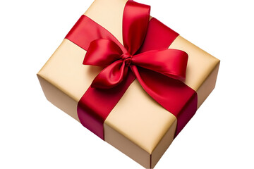 Obraz premium Realistic Gift Box With Red Ribbon Illustration Transparent Background