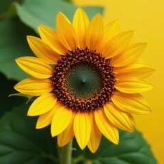 Obraz premium Sunflower completely covers a head, only petals visible , plant, field of sunflowers, flora