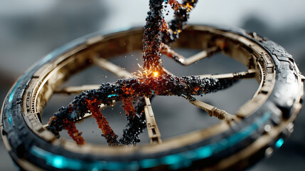 Captivating DNA Strand Emerging from Abstract Circular Structure