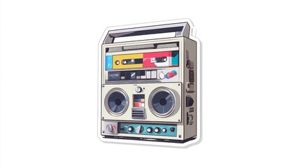 Retro Boombox Sticker Art