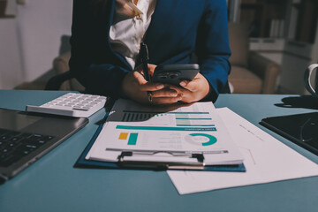Expert woman asian female people review data number costing managerial account prepare monthly...