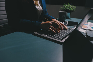 Expert woman asian female people review data number costing managerial account prepare monthly...