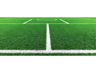 Realistic Illustration Of Green Football Field Background With White Lines And Transparent Background