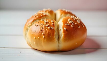 freshly baked buns, isolated on white background