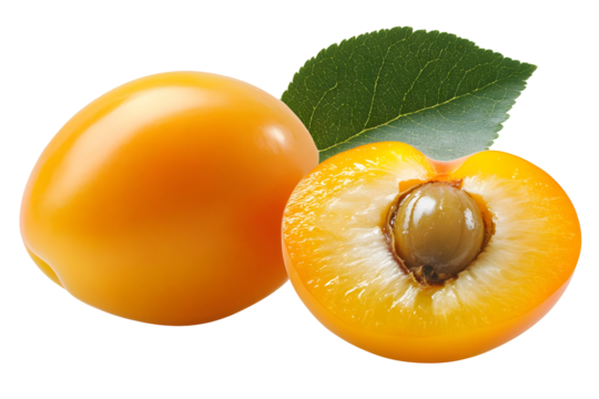 Realistic Illustration Of Two Apricots With Transparent Background